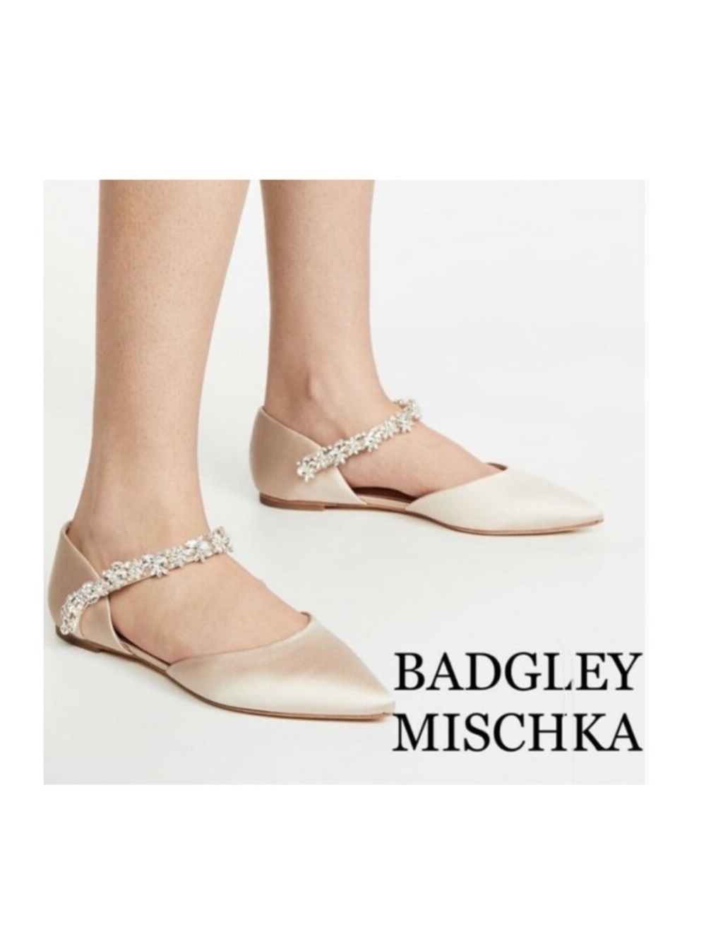Badgley Mischka Embellished Pointy Toe Mary Jane size 6 $215